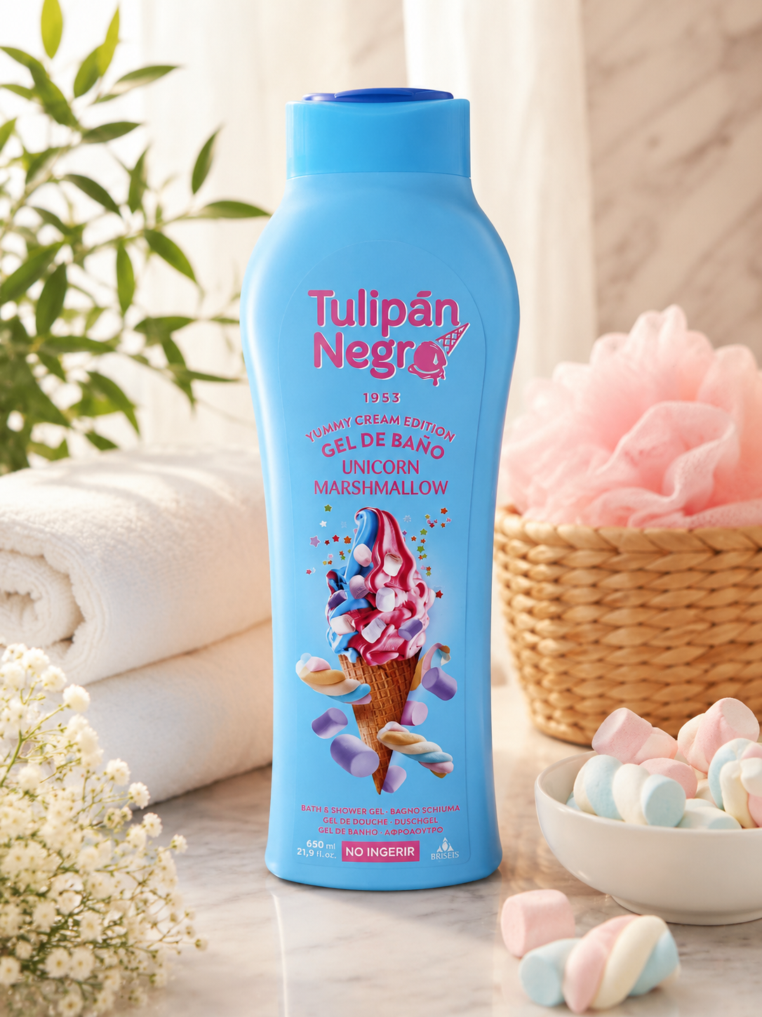 Gel Douche "Yummy Crème Marshmallow" 650ml - Tulipan negro