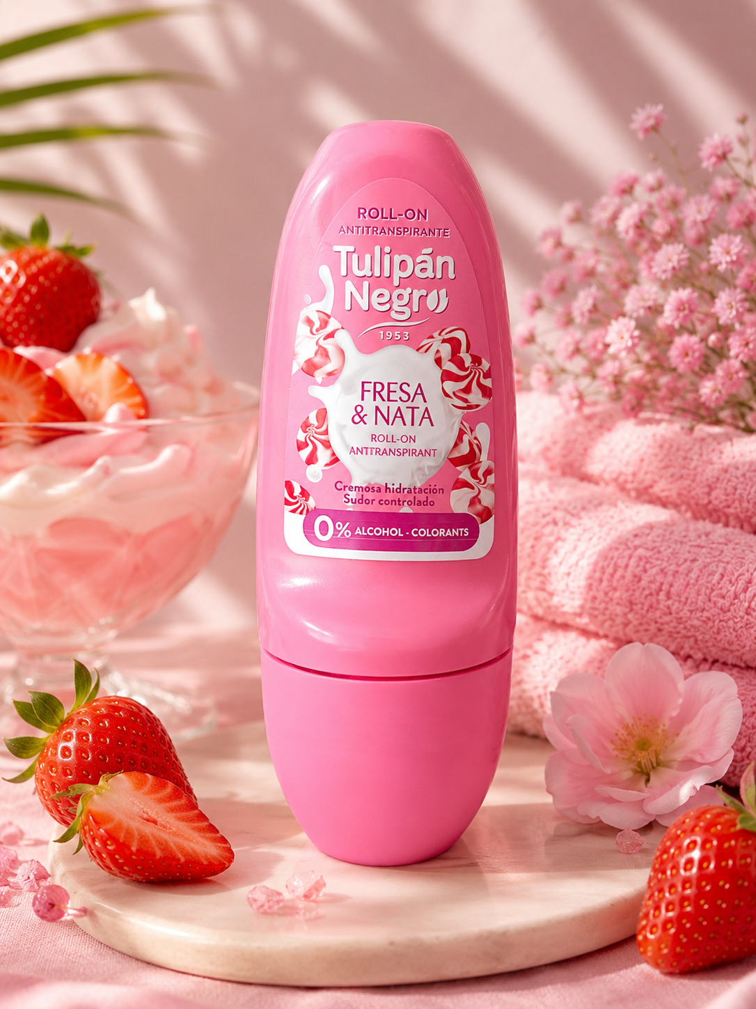 Déodorant Roll On Gourmand Fraise Chantilly - Tulipan Negro