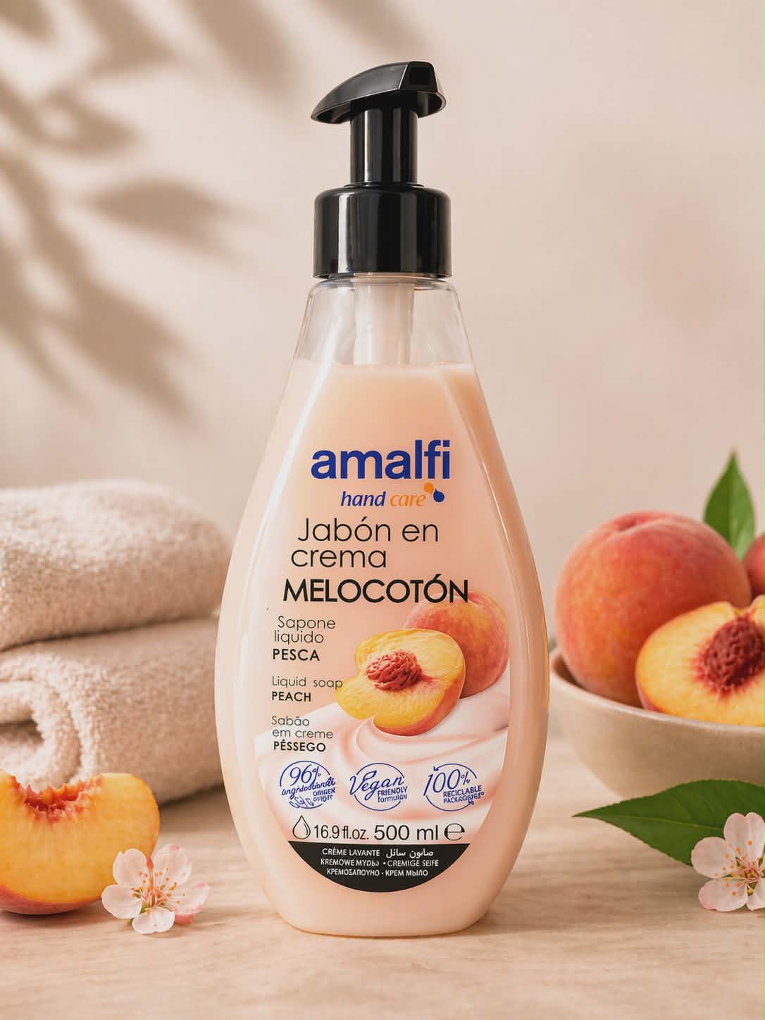 Savon pour les mains "Amalfi" Pêche 500ml