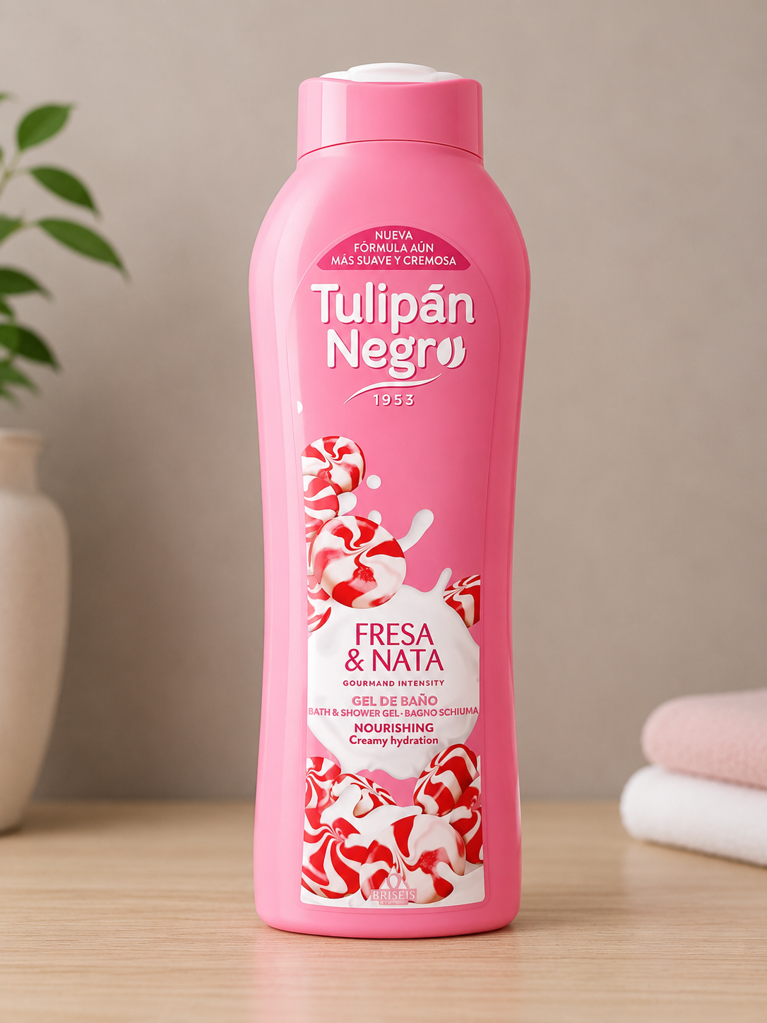 Gel Douche Gourmand Fraise et Crème – Tulipan Negro (650 ml)