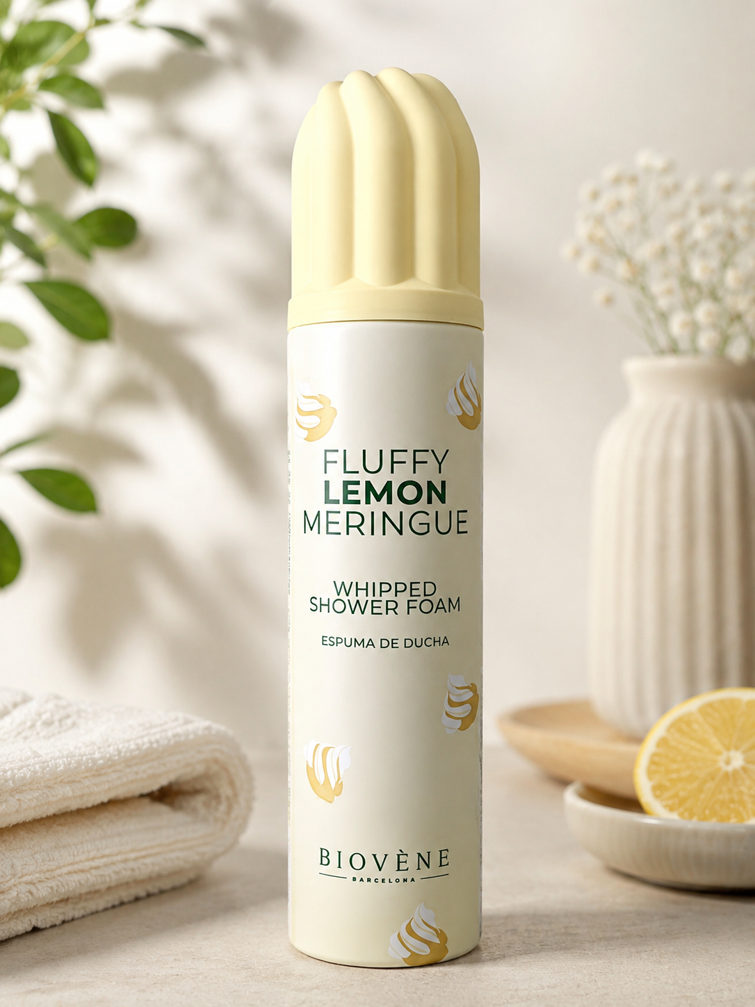 Mousse de Douche Fouettée Fluffy Lemon Meringue – Biovène Barcelona – 250 ml